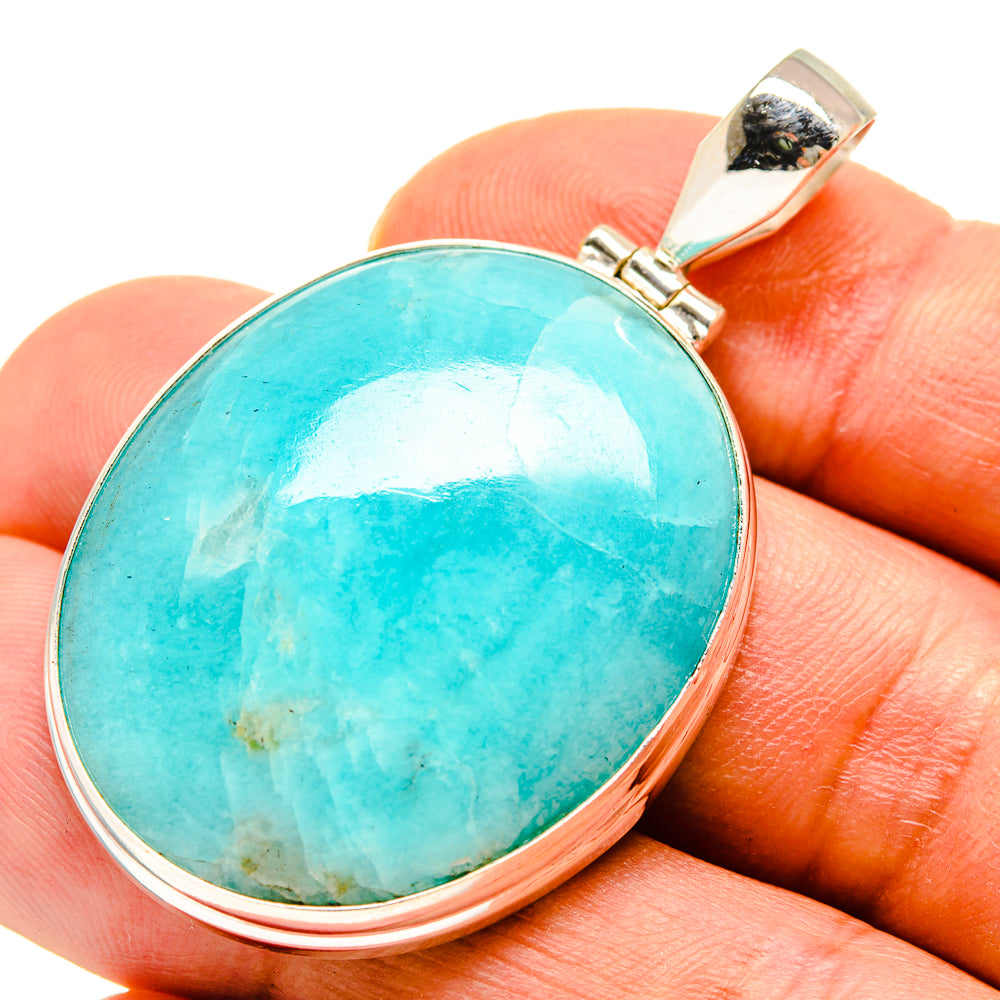 Peruvian Amazonite Pendants handcrafted by Ana Silver Co - PD757871