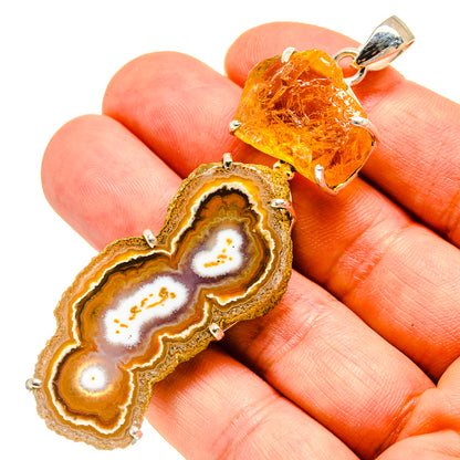 Orange Solar Quartz Pendants handcrafted by Ana Silver Co - PD757875