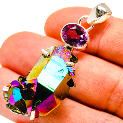 Titanium Sunshine Druzy Pendants handcrafted by Ana Silver Co - PD757879
