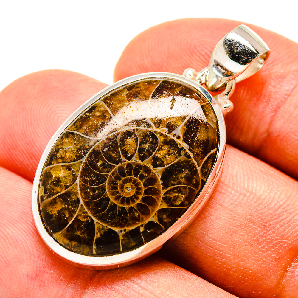 Ammonite Fossil Pendants handcrafted by Ana Silver Co - PD757884
