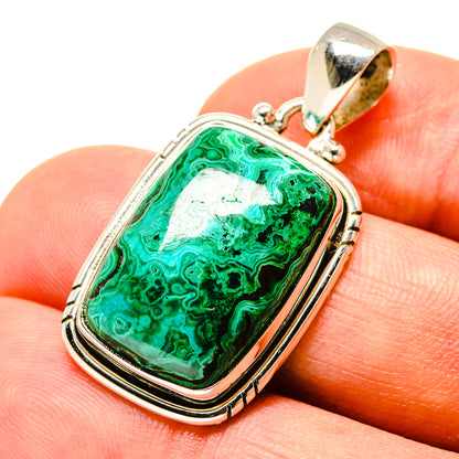 Malachite In Chrysocolla Pendants handcrafted by Ana Silver Co - PD757888