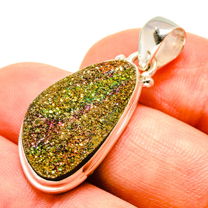 Spectro Pyrite Druzy Pendants handcrafted by Ana Silver Co - PD757890