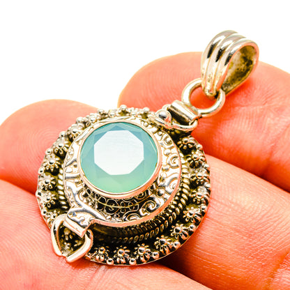 Aqua Chalcedony Pendants handcrafted by Ana Silver Co - PD757904
