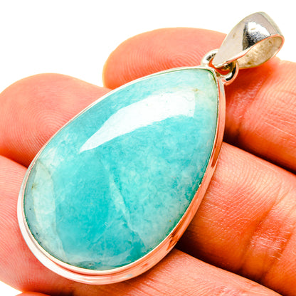 Peruvian Amazonite Pendants handcrafted by Ana Silver Co - PD757911
