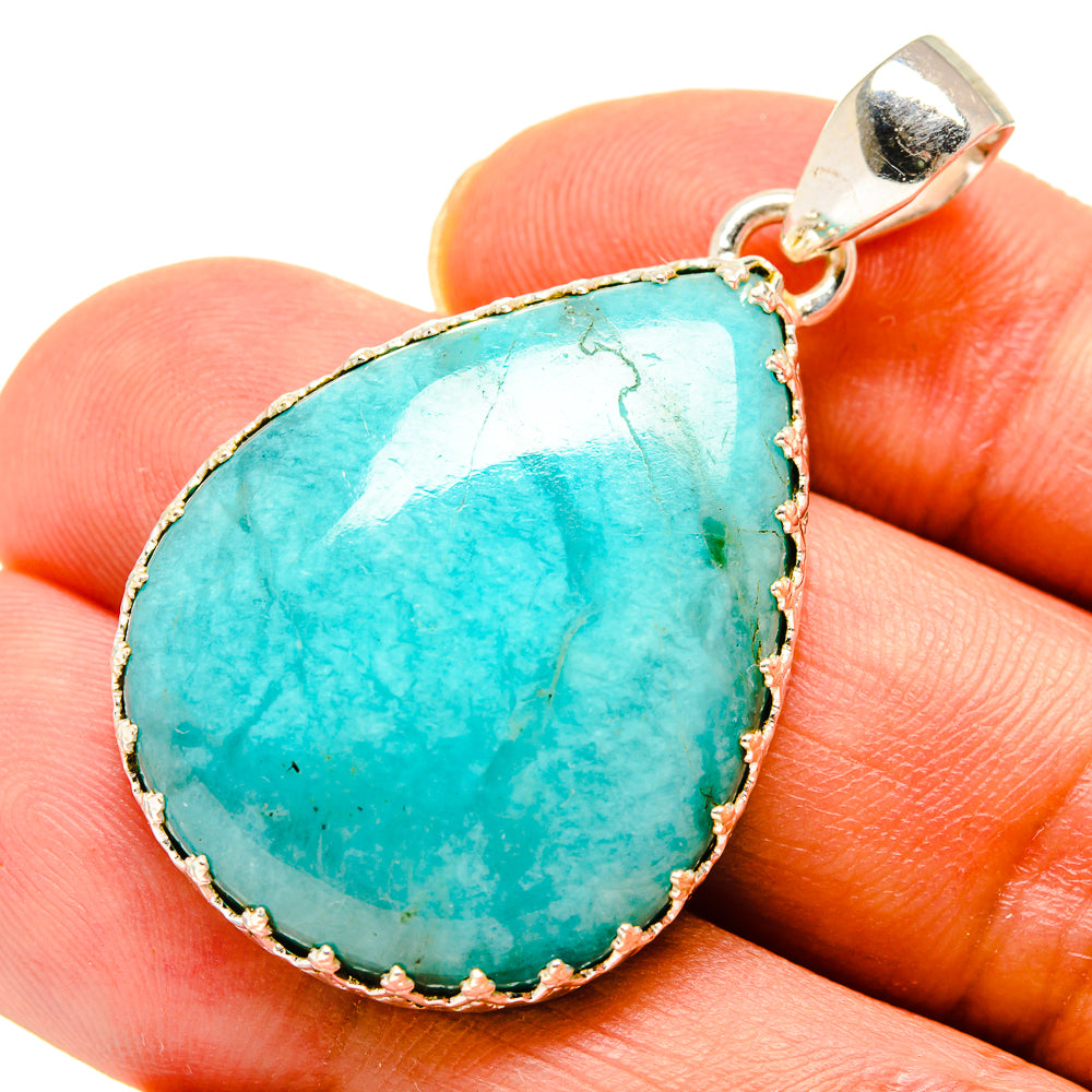 Peruvian Amazonite Pendants handcrafted by Ana Silver Co - PD757912