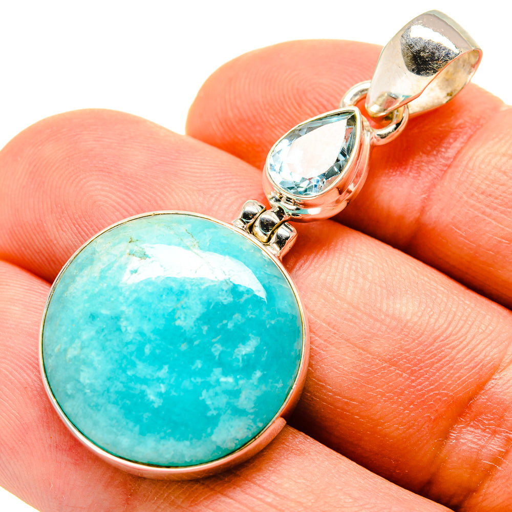 Peruvian Amazonite Pendants handcrafted by Ana Silver Co - PD757913
