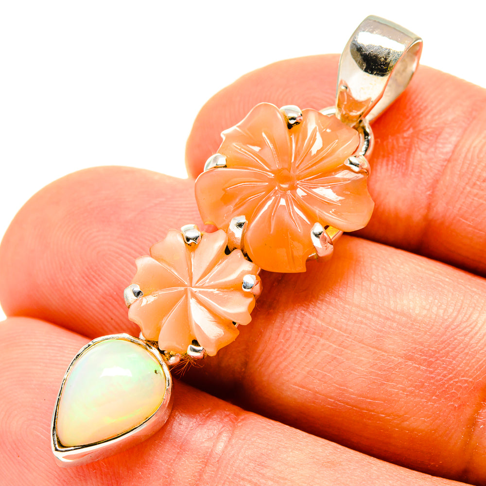 Peach Moonstone Pendants handcrafted by Ana Silver Co - PD757921