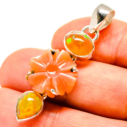 Peach Moonstone Pendants handcrafted by Ana Silver Co - PD757922