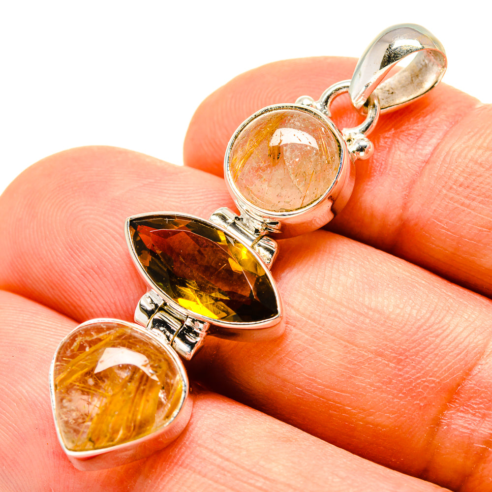 Rutilated Quartz Pendants handcrafted by Ana Silver Co - PD757924