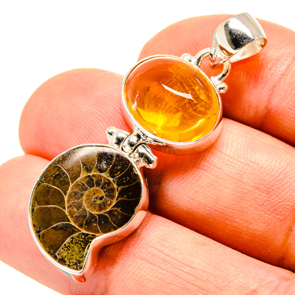 Ammonite Fossil Pendants handcrafted by Ana Silver Co - PD757926