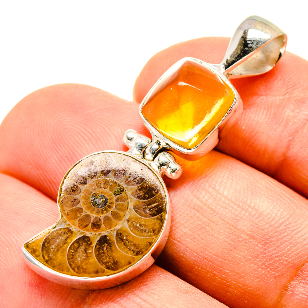 Ammonite Fossil Pendants handcrafted by Ana Silver Co - PD757927