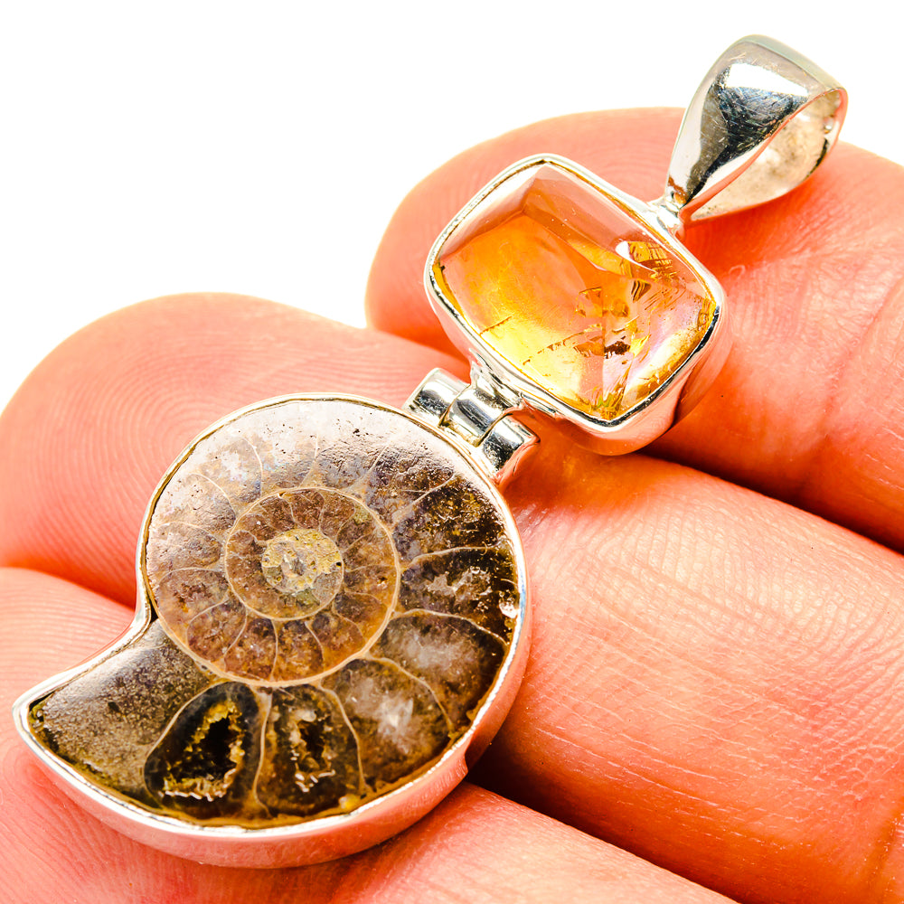 Ammonite Fossil Pendants handcrafted by Ana Silver Co - PD757928