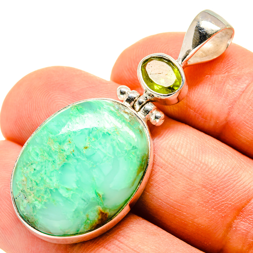 Peruvian Amazonite Pendants handcrafted by Ana Silver Co - PD757932