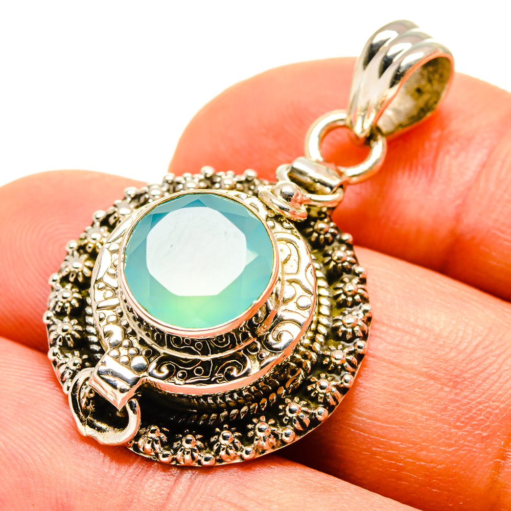 Aqua Chalcedony Pendants handcrafted by Ana Silver Co - PD757942