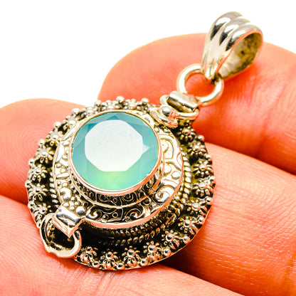 Aqua Chalcedony Pendants handcrafted by Ana Silver Co - PD757942