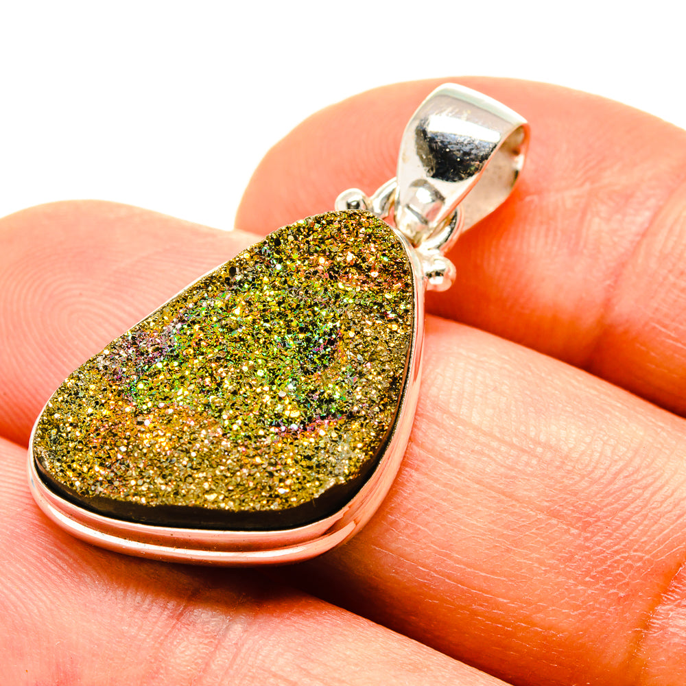 Spectro Pyrite Druzy Pendants handcrafted by Ana Silver Co - PD757952