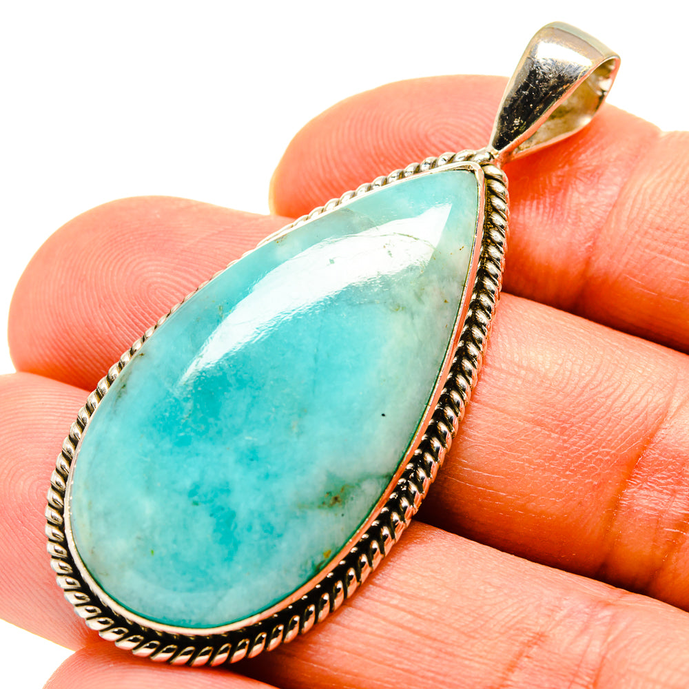 Peruvian Amazonite Pendants handcrafted by Ana Silver Co - PD757961