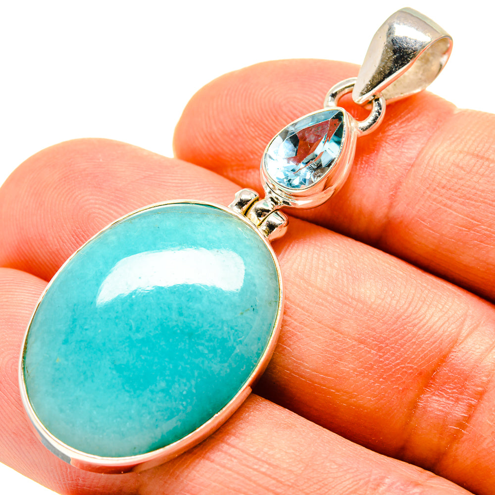 Peruvian Amazonite Pendants handcrafted by Ana Silver Co - PD757962