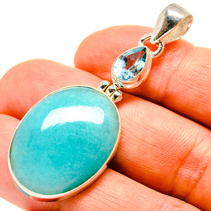 Peruvian Amazonite Pendants handcrafted by Ana Silver Co - PD757962