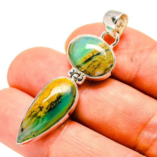 Peruvian Opal Pendants handcrafted by Ana Silver Co - PD757965
