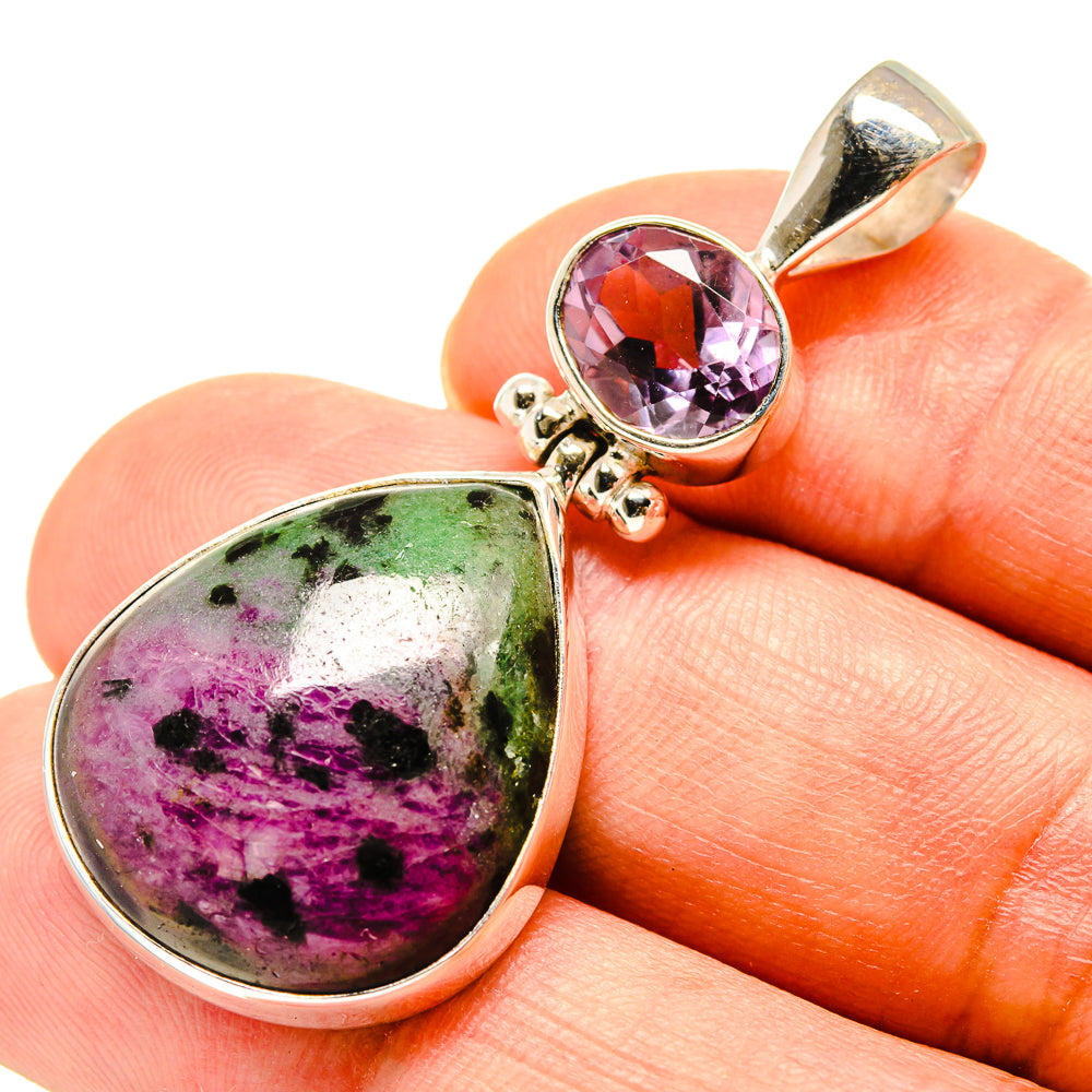 Ruby Zoisite Pendants handcrafted by Ana Silver Co - PD757971