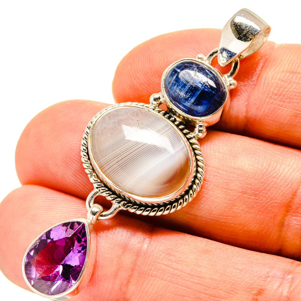 Botswana Agate Pendants handcrafted by Ana Silver Co - PD757980