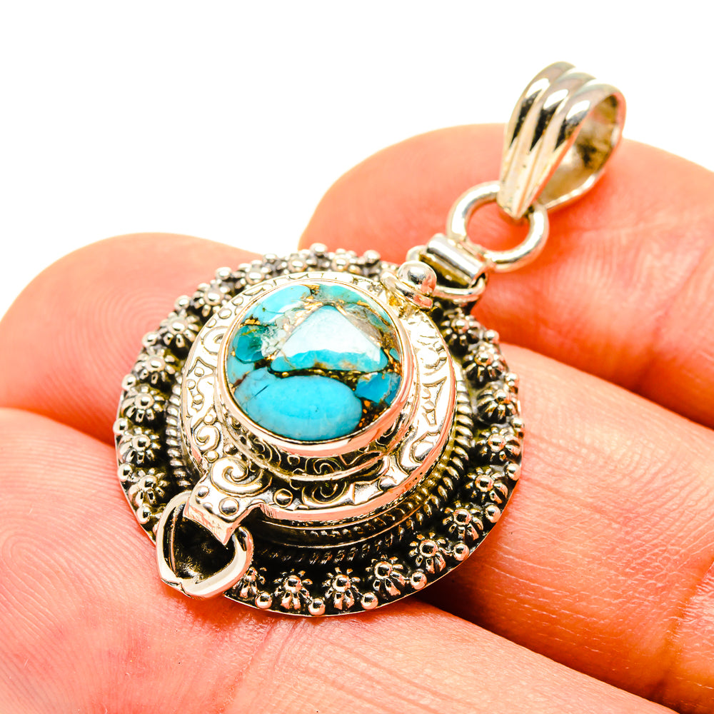 Blue Copper Composite Turquoise Pendants handcrafted by Ana Silver Co - PD757992