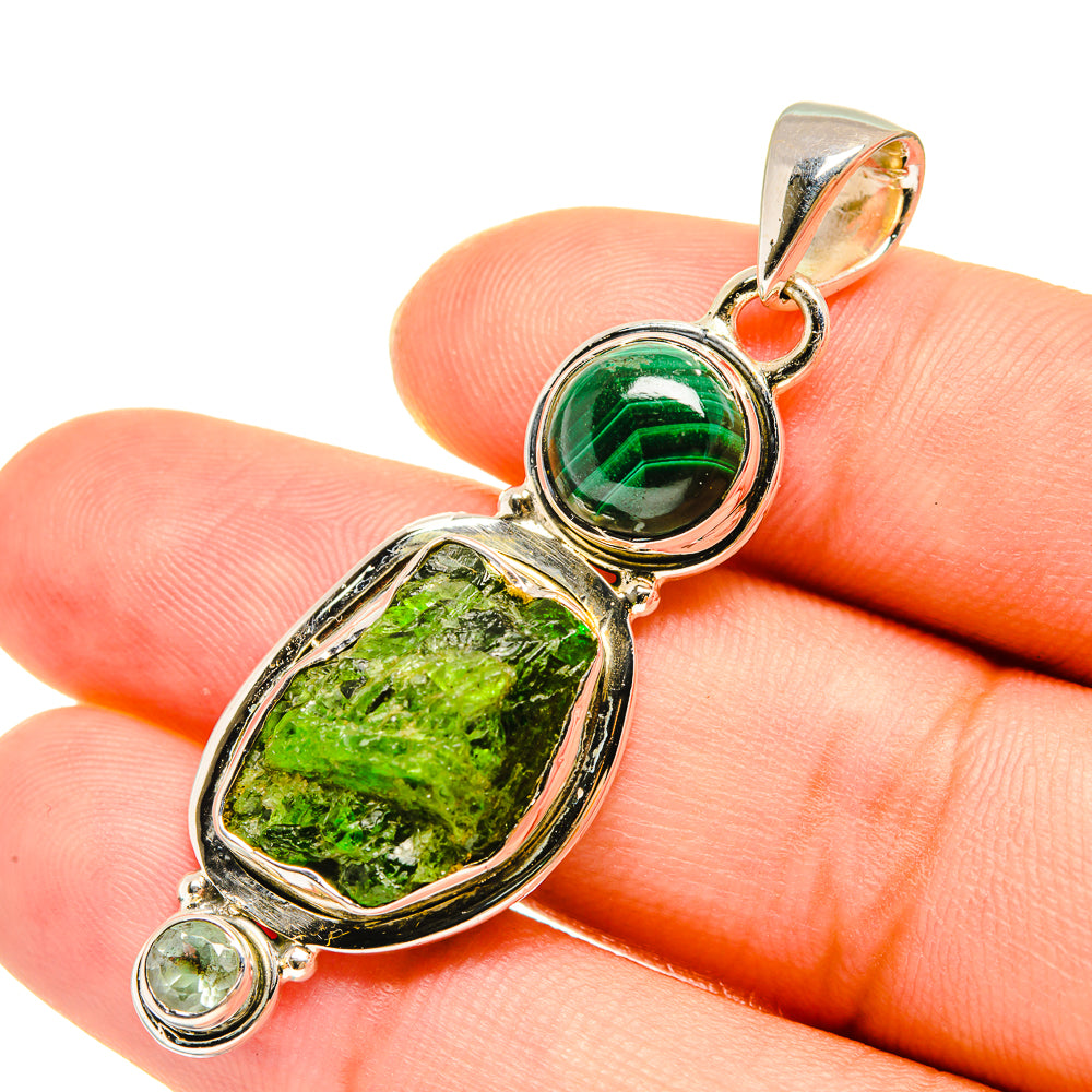 Chrome Diopside Pendants handcrafted by Ana Silver Co - PD7580