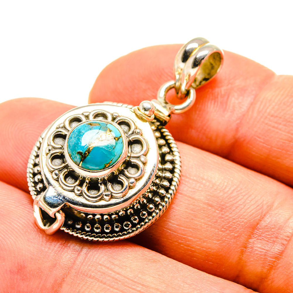 Blue Copper Composite Turquoise Pendants handcrafted by Ana Silver Co - PD758004