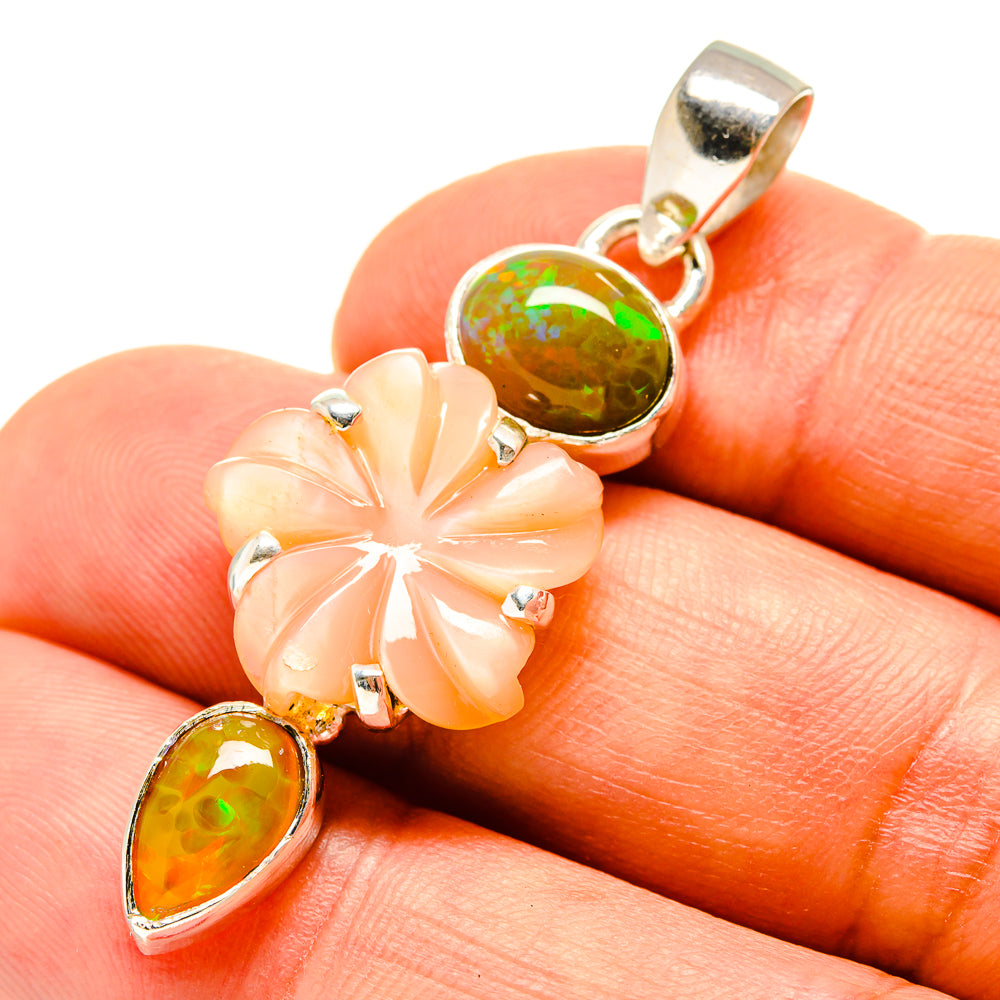 Peach Moonstone Pendants handcrafted by Ana Silver Co - PD758011