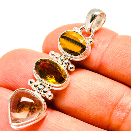 Rutilated Quartz Pendants handcrafted by Ana Silver Co - PD758013