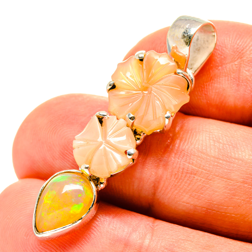 Peach Moonstone Pendants handcrafted by Ana Silver Co - PD758046