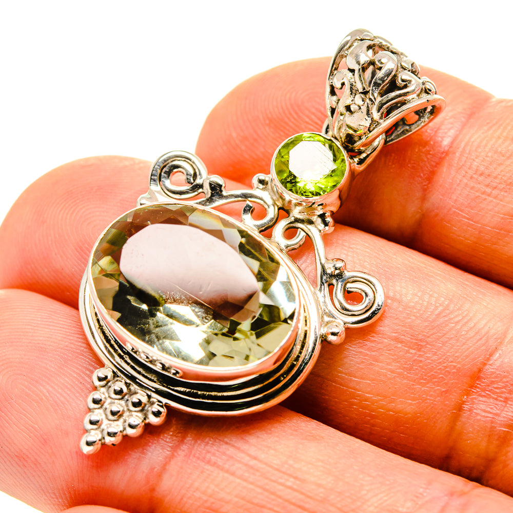 Green Amethyst Pendants handcrafted by Ana Silver Co - PD758056