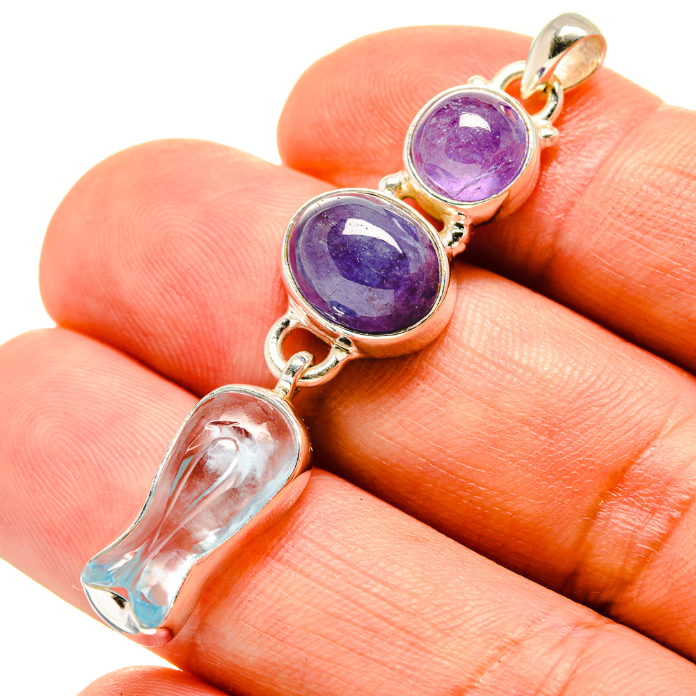 Aquamarine Pendants handcrafted by Ana Silver Co - PD758061