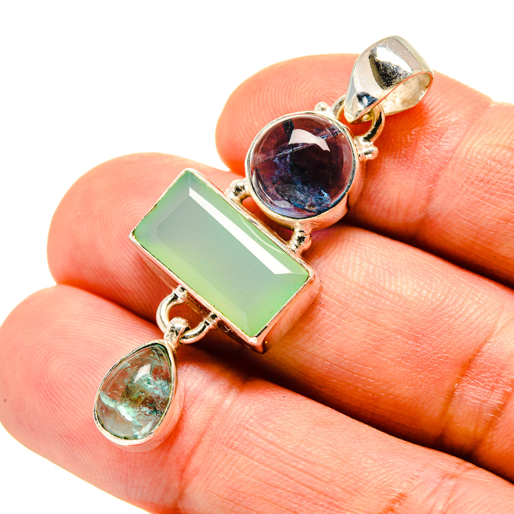 Aqua Chalcedony Pendants handcrafted by Ana Silver Co - PD758066