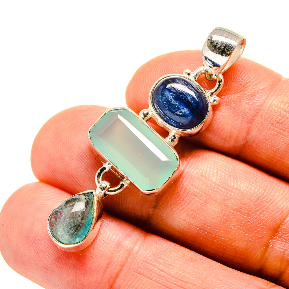 Aqua Chalcedony Pendants handcrafted by Ana Silver Co - PD758067