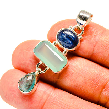 Aqua Chalcedony Pendants handcrafted by Ana Silver Co - PD758067