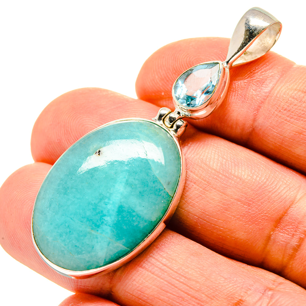 Peruvian Amazonite Pendants handcrafted by Ana Silver Co - PD758081