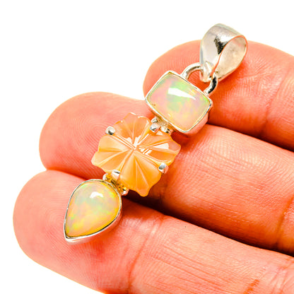 Peach Moonstone Pendants handcrafted by Ana Silver Co - PD758107