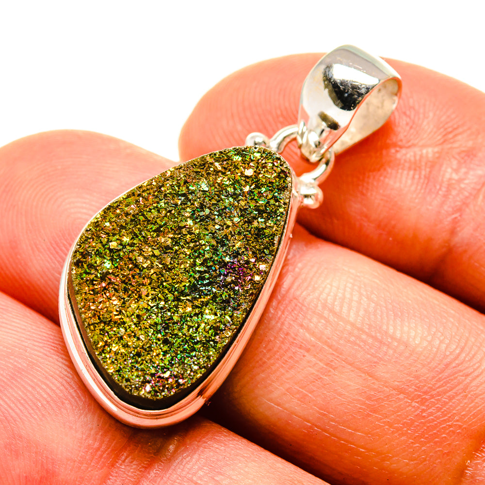Spectro Pyrite Druzy Pendants handcrafted by Ana Silver Co - PD758114