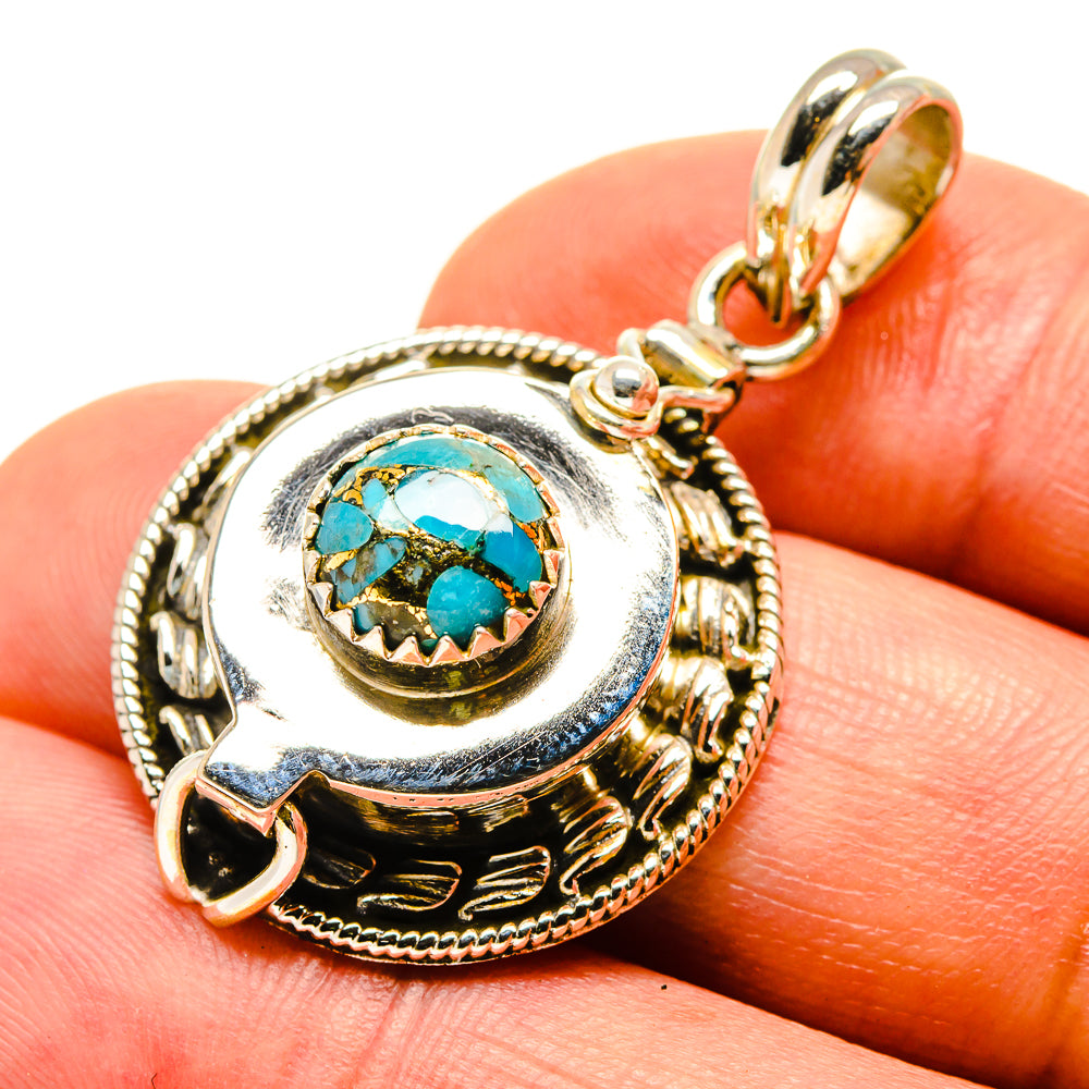 Blue Copper Composite Turquoise Pendants handcrafted by Ana Silver Co - PD758117
