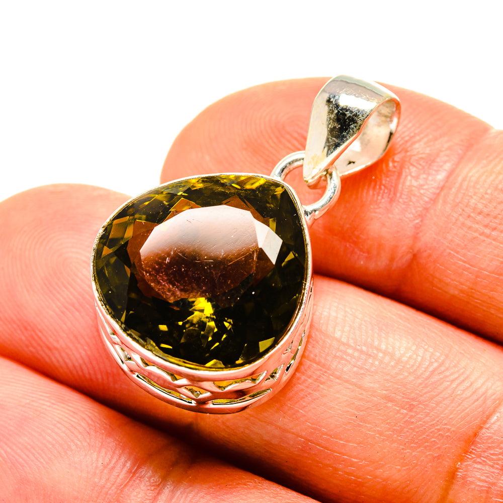Olive Quartz Pendants handcrafted by Ana Silver Co - PD758126