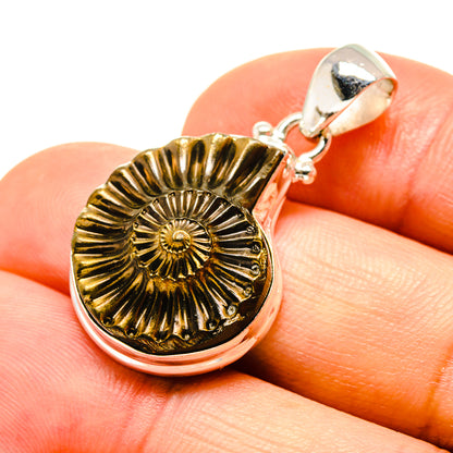 Pyrite Fossil Pendants handcrafted by Ana Silver Co - PD758134