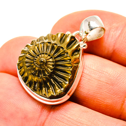 Pyrite Fossil Pendants handcrafted by Ana Silver Co - PD758135