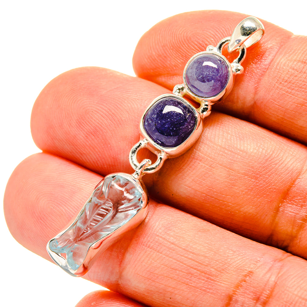 Aquamarine Pendants handcrafted by Ana Silver Co - PD758142