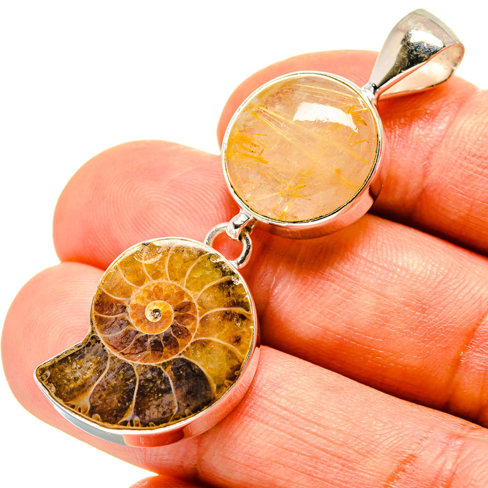 Ammonite Fossil Pendants handcrafted by Ana Silver Co - PD758158