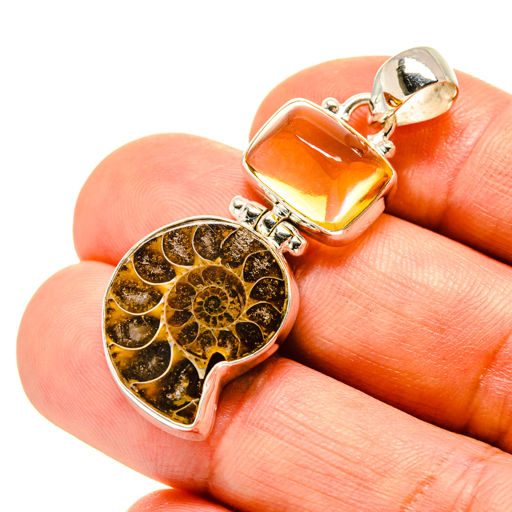 Ammonite Fossil Pendants handcrafted by Ana Silver Co - PD758159