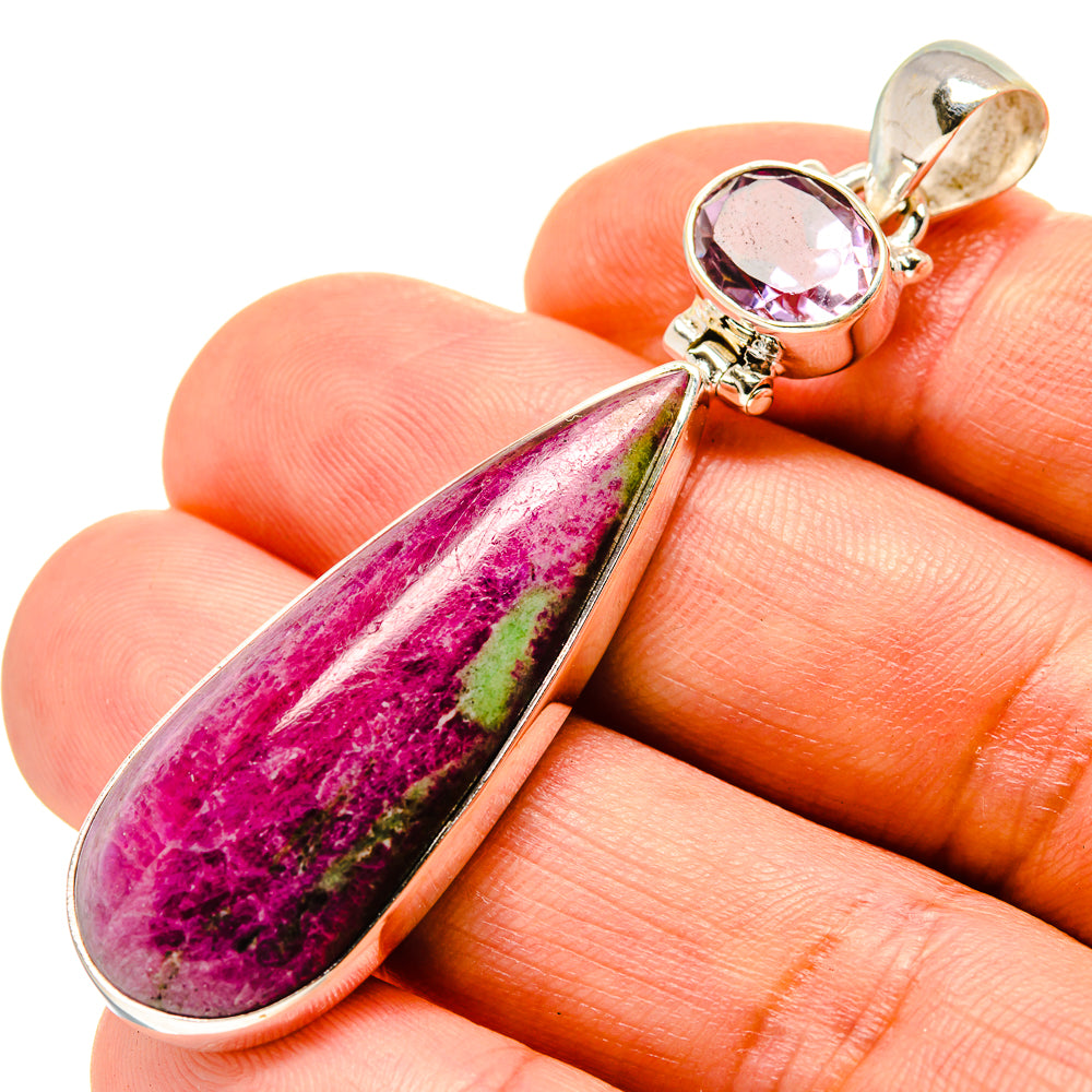 Ruby Zoisite Pendants handcrafted by Ana Silver Co - PD758164