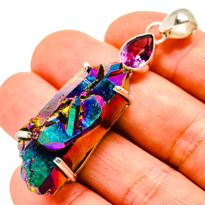 Titanium Sunshine Druzy Pendants handcrafted by Ana Silver Co - PD758166