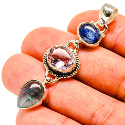 Blue Fluorite Pendants handcrafted by Ana Silver Co - PD758167